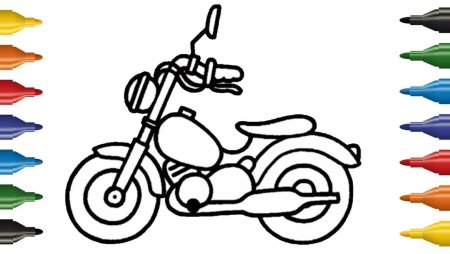 Мотоцикл трафарет для рисования