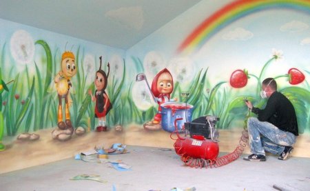 Роспись стен в детском саду