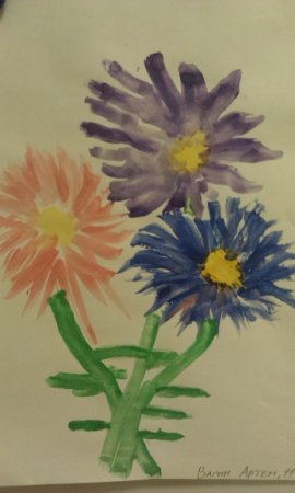 Рисование астры для детей