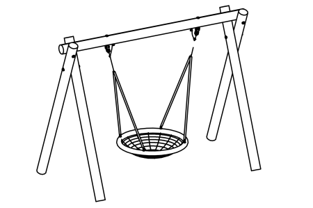 1131. Качели гнездо 2,0х1,0х1,7 м (шт)