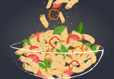 Паста макароны векторные