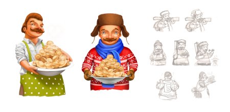 Пельмени иллюстрация