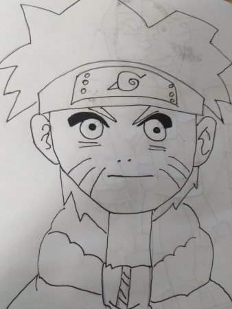 Срисовать Наруто для детей