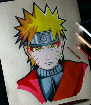 Наруто в режиме отшельника для срисовки