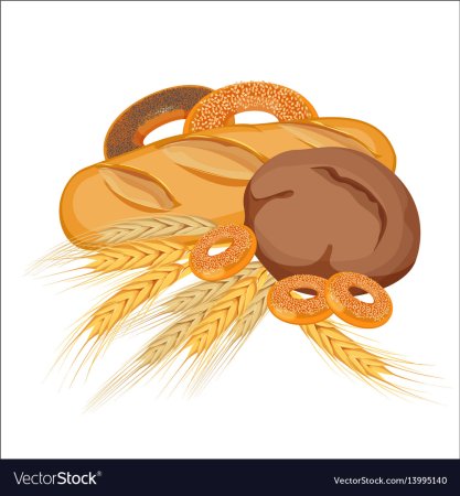Каравай с колосьями рисованный