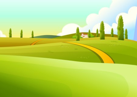 Полянка с дорогой