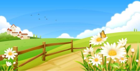 Луг мультяшный