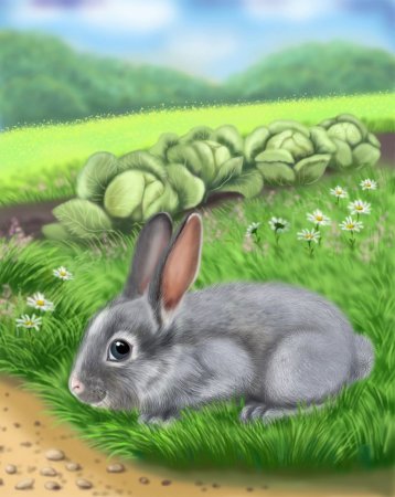 Зайчик рисунок