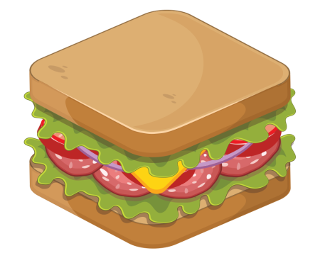 Нарисовать открытый бутерброд