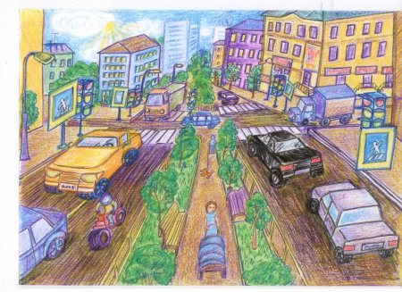 Рисование улицы города