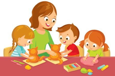 Воспитатель и дети мультяшные