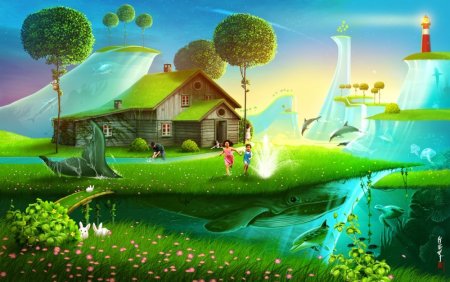 Детский фантастический рисунок