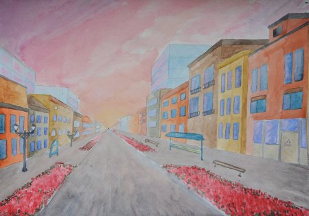 Городской пейзаж рисунок