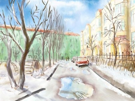 Рисование городского пейзажа