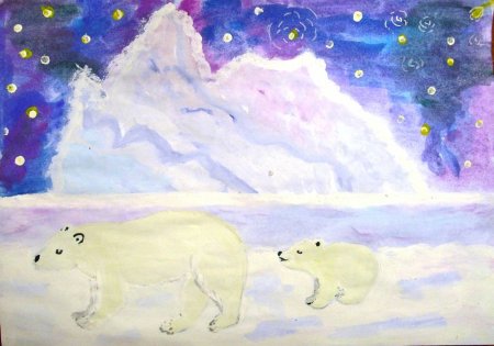 Северное сияние рисунок