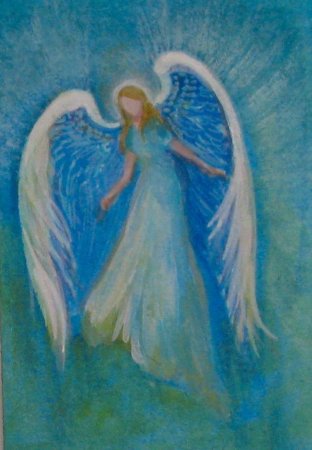 Ангел хранитель контурный рисунок