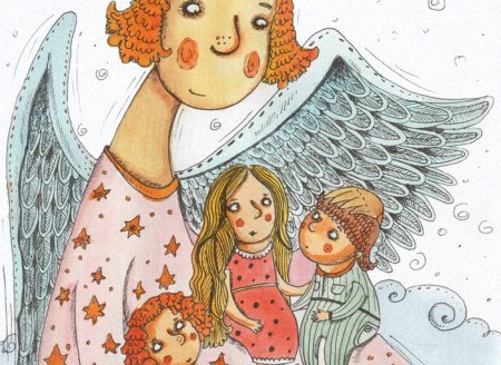 Рисуем ангела с детьми