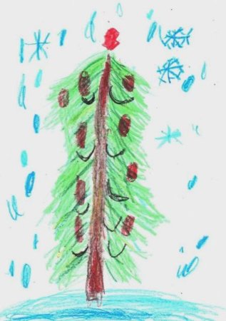 Рисование ели для детей