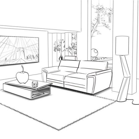 Раскраска интерьер