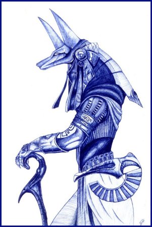 Бог Египта Анубис разукраска