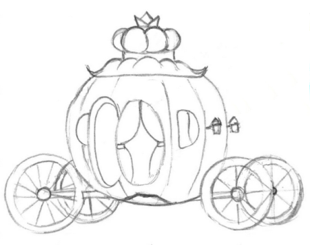 Рисование карета из тыквы