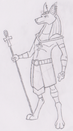 Бог Анубис в древнем Египте рисунок карандашом