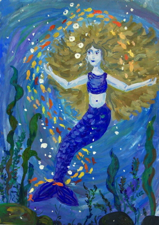 Русалка для рисования детям