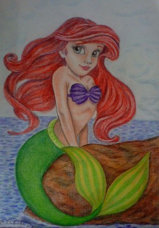 Русалка рисунок для детей