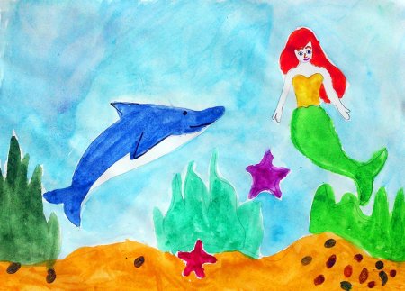 Русалочки в подводном царстве рисование в подготовительной группе