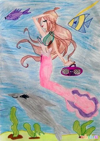 Детские рисунки русалок