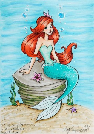 Русалочка для рисования