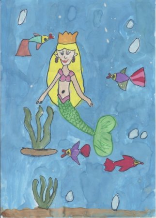 Русалочка детский рисунок