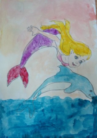 Детское рисование Русалочка