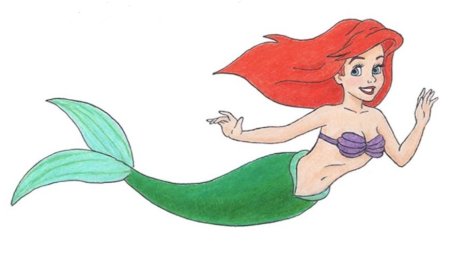 Русалочка рисовать для детей