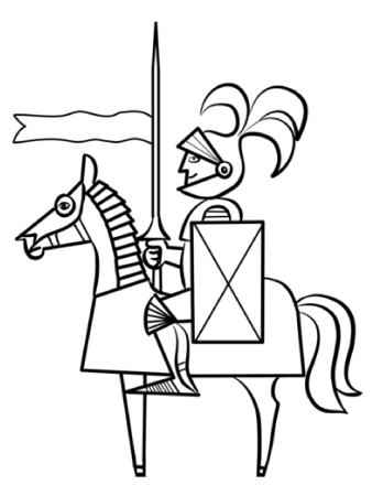 Рыцарь на коне раскраска