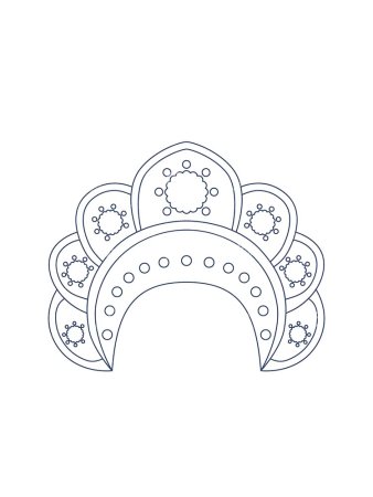 Кокошник трафарет