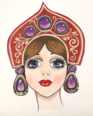 Русская красавица рисунок