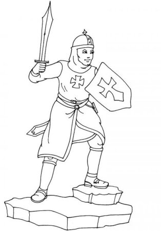 Крестоносец раскраска для детей