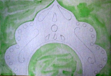 Украшение кокошника рисование