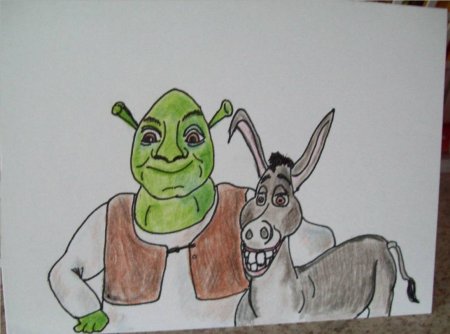 Шрек и осел рисунок