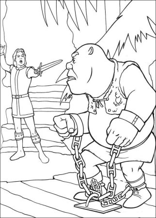 Шрек 3 раскраска