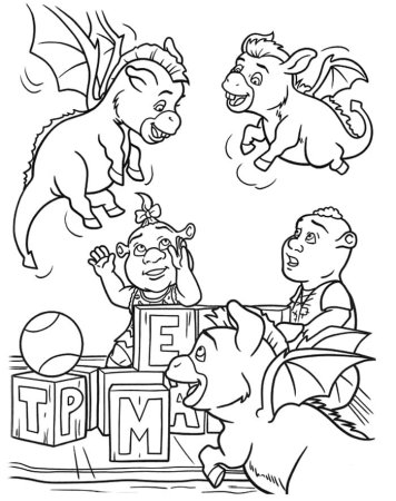 Дракон из Шрека раскраска