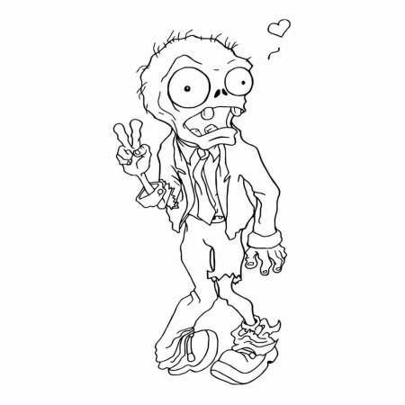 Зомби раскраска для детей