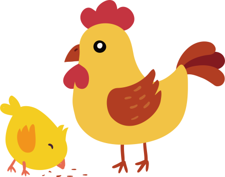 Курица с цыплятами вектор