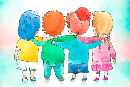 Рисование детей день дружбы