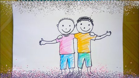 Детские рисунки о дружбе (49 фото)