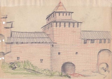 Кремль Великий Новгород рисунок