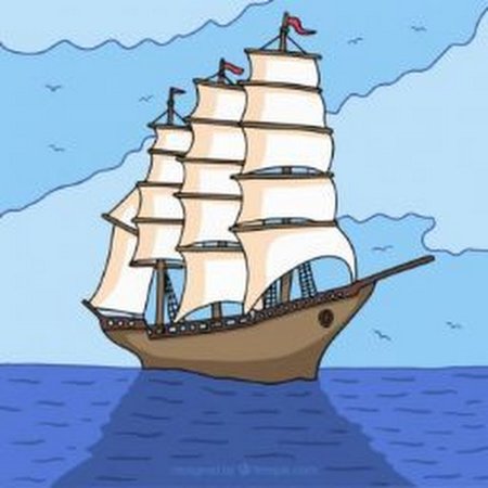 Раскраска. Кораблик