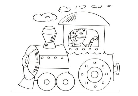 Паровозик раскраска для малышей