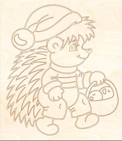 Ежик для выжигания на фанере